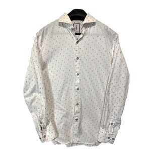 Robert Graham Baumwolle Men's Tailor Fit Long Sleeve Polka Dot Shirt Sz M/L
